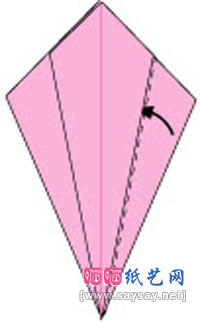 简单三角插孔雀开屏尾巴的三角单元手工折纸步骤8