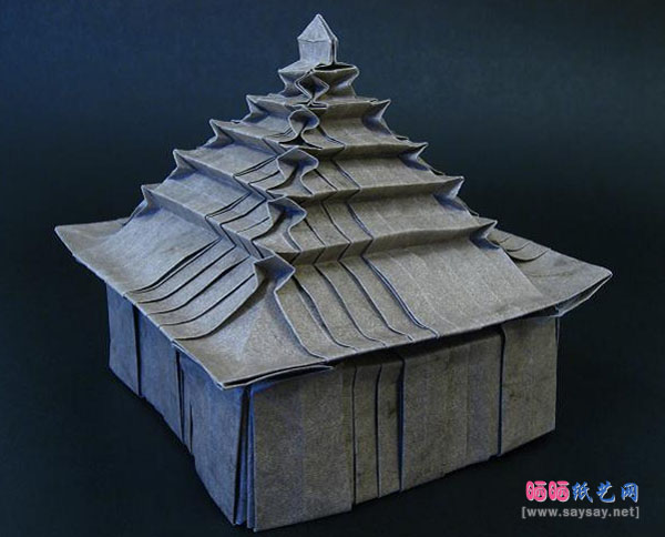 日本城堡Japanese Castle手工折纸成品图