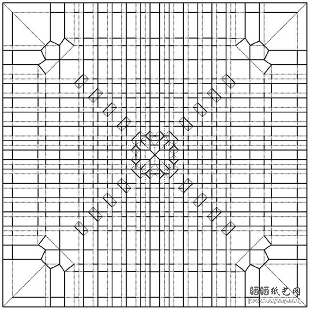 日本城堡Japanese Castle手工折纸教程步骤1