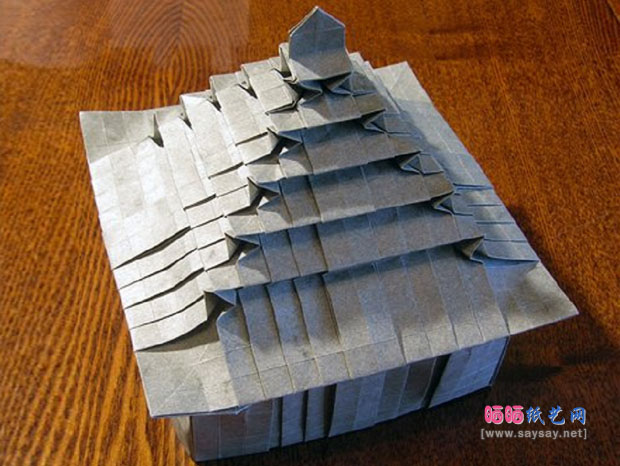 日本城堡Japanese Castle手工折纸教程步骤16