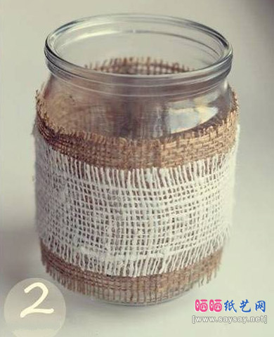 用玻璃瓶DIY浪漫森系烛台手工制作步骤2