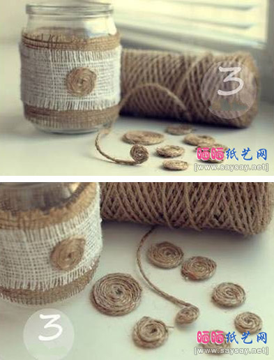 用玻璃瓶DIY浪漫森系烛台手工制作步骤3