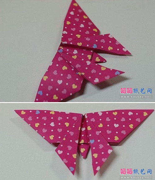 手工折纸蝴蝶DIY具体步骤11