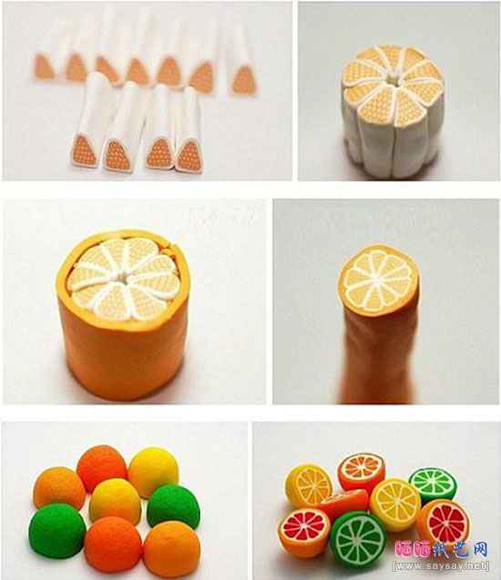 橘子软陶手工制作步骤2