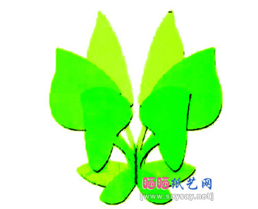 简单桃花剪纸成品图