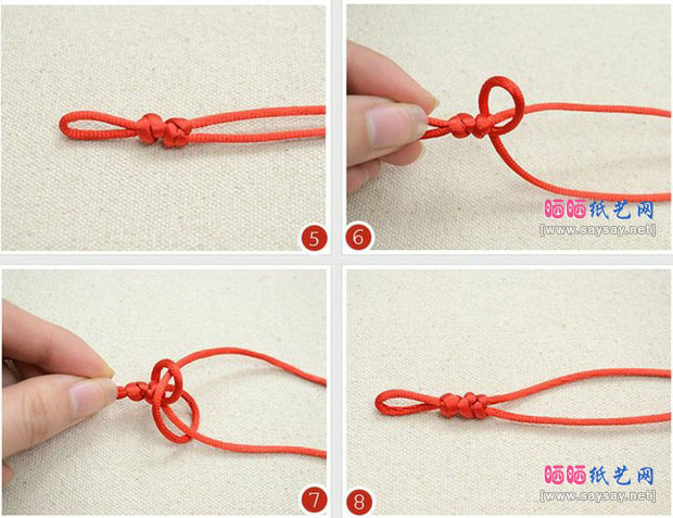 串珠金刚结手链的编织方法教程步骤2