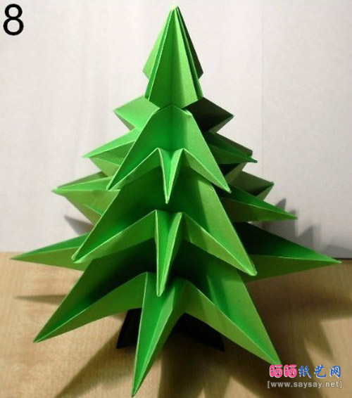 立体圣诞树手工折纸图片教程8