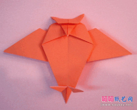 萌呆可爱儿童折纸小蝙蝠手工DIY效果图