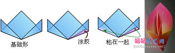 折纸花球系列之四瓣花球手工DIY教程图片详细步骤2