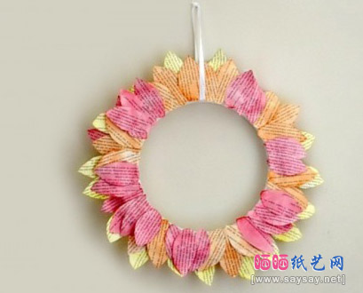 手工制作向日葵花环DIY教程图片成品图