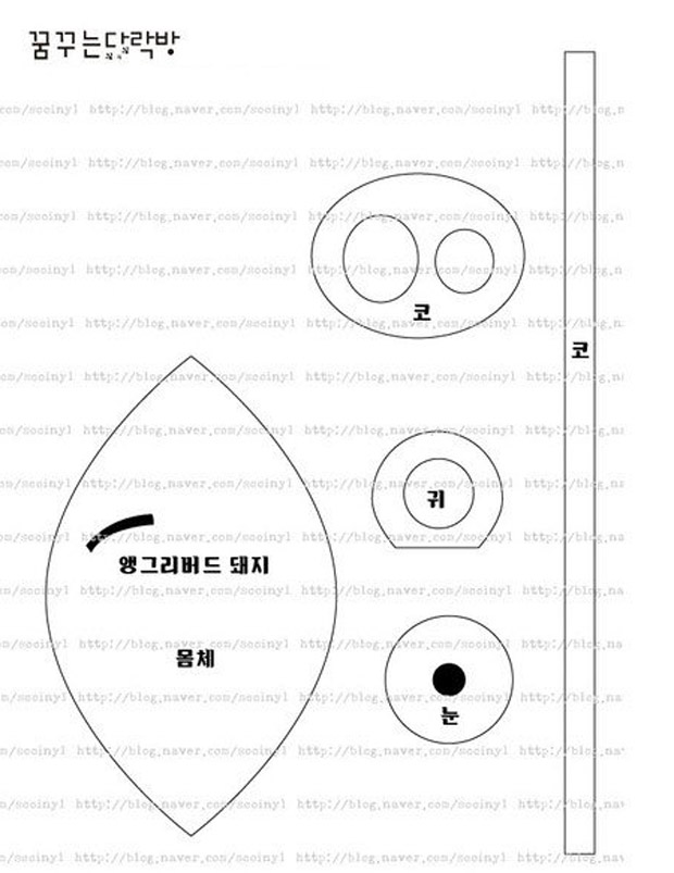 绿色小肥猪布艺玩偶制作教程图片步骤1画出图样