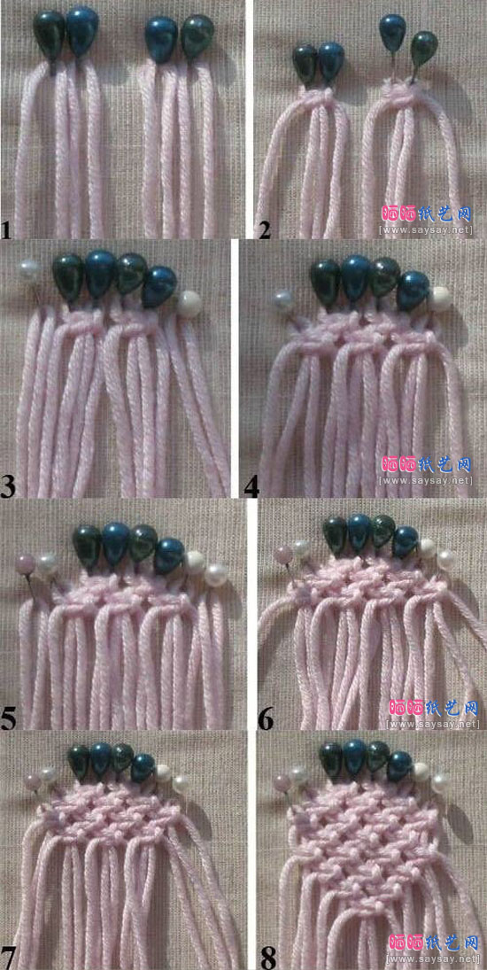 纯毛线编织五瓣小花朵的方法图片步骤2