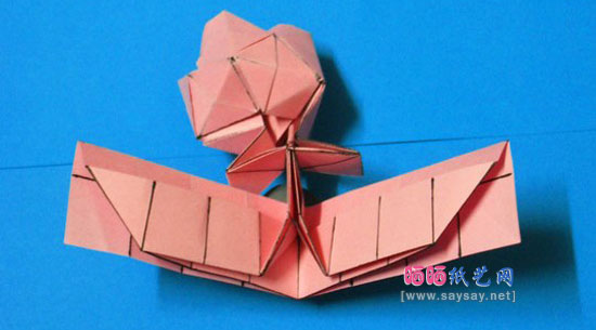 个性折纸带底座玫瑰花手工DIY教程图片步骤30