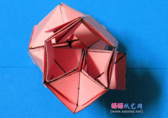 个性折纸带底座玫瑰花手工DIY教程图片步骤31