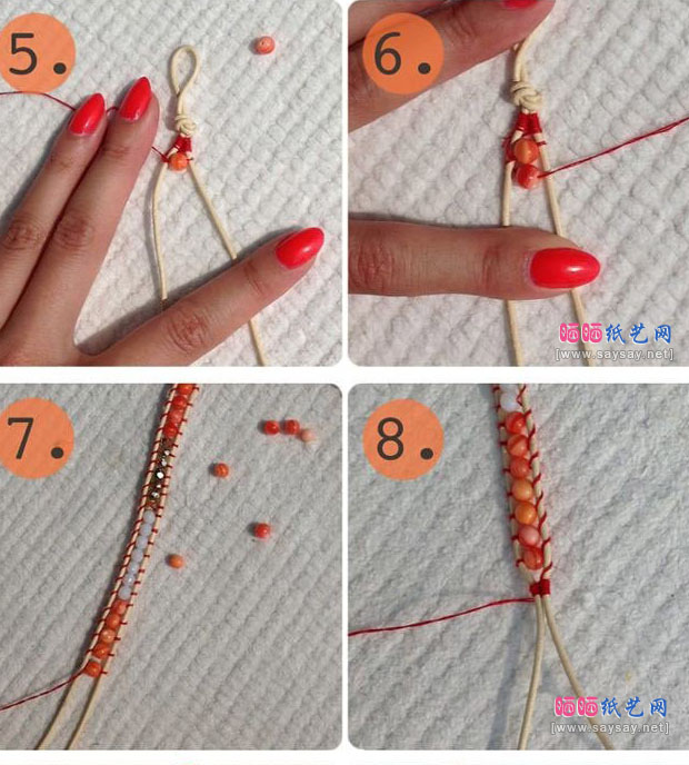 简单时尚手环手工编织DIY教程制作步骤图片2
