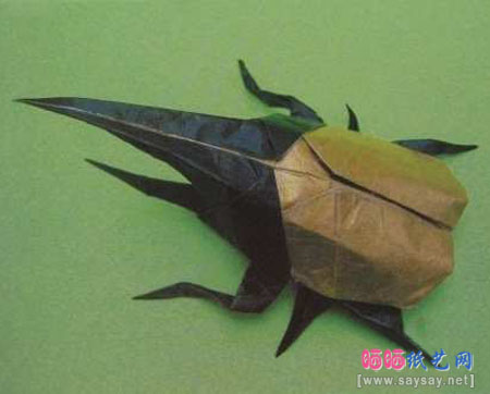 大力士甲虫手工折纸成品图