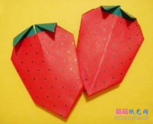 可爱草莓手工折纸成品图