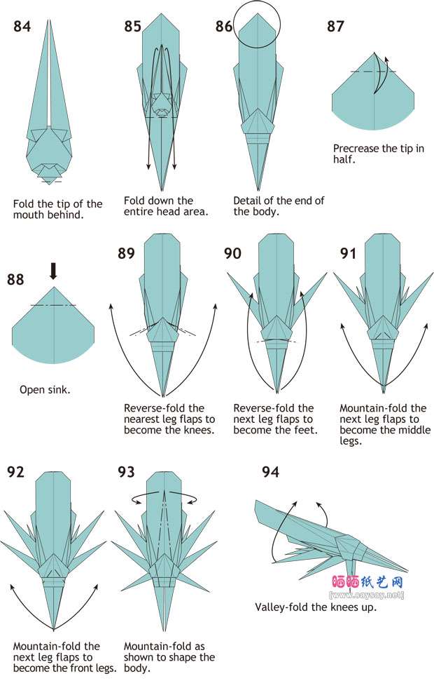 BrianChan折纸蝗虫手工DIY教程图解详细步骤9