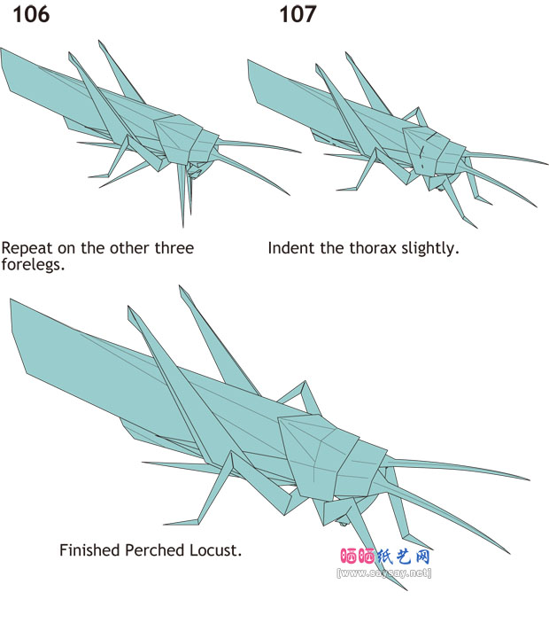 BrianChan折纸蝗虫手工DIY教程图解详细步骤11