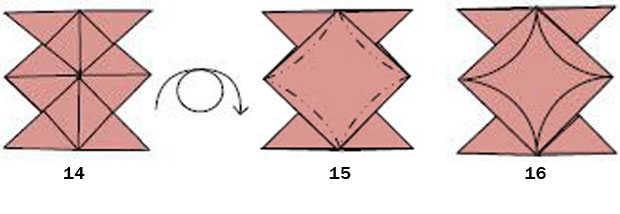 精美复杂双色花球组合折纸教程图解步骤3