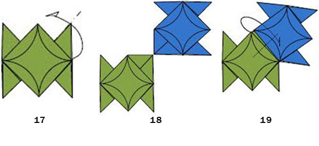 精美复杂双色花球组合折纸教程图解步骤4