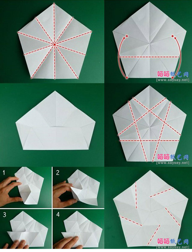 五角星折纸实拍教程图片3