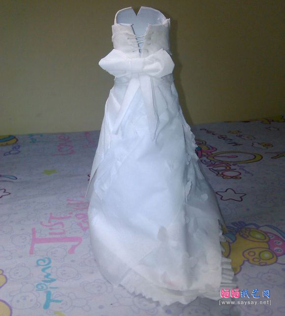 用卫生纸制做婚纱手工DIY教程图片步骤38
