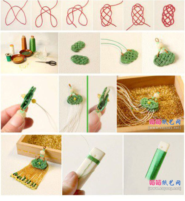 古风古韵串珠锦囊结发簪手工制作教程图片步骤