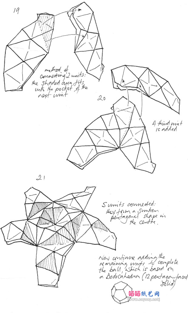 DaveBrill的手工折纸立体圆球体的折法教程图片步骤3
