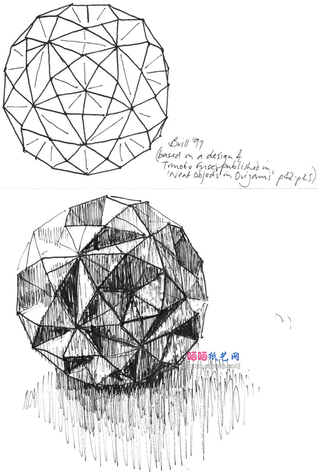 DaveBrill的手工折纸立体圆球体的折法教程图片步骤4