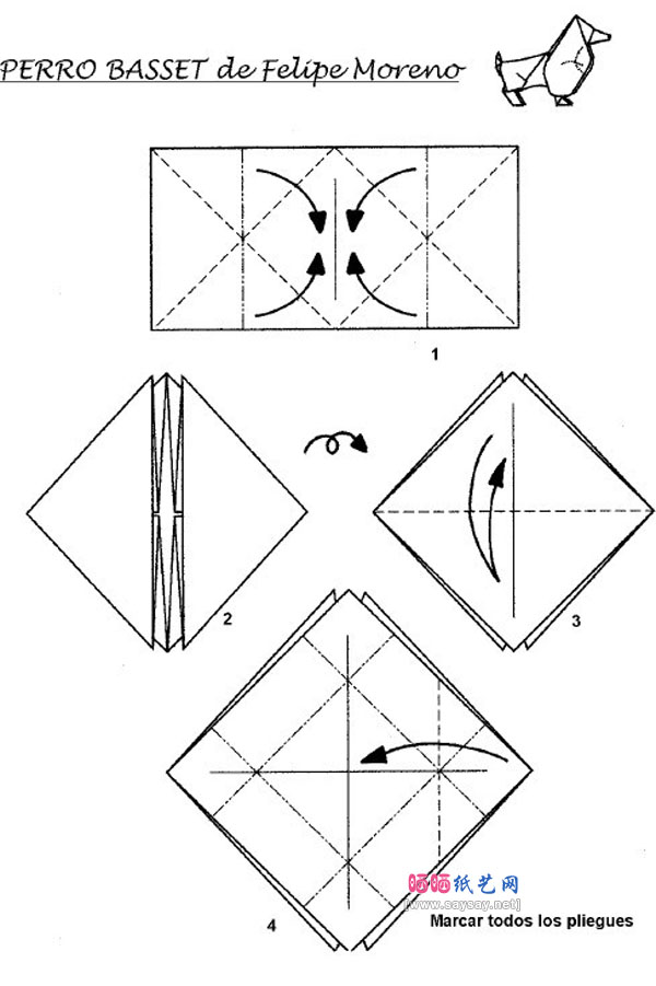 FelipeMorena手工折纸贵妇犬的折法教程图片步骤1