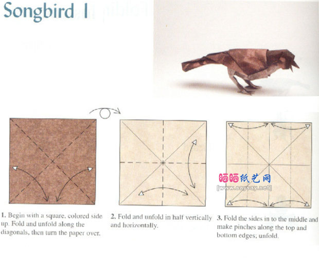 RobertJLang鸣鸟折纸教程图解具体步骤图片1