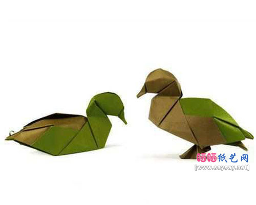 手工折纸野鸭子的方法教程成品图