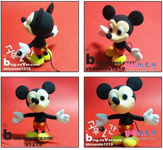 米老鼠软陶粘土手工制作教程具体图片步骤3