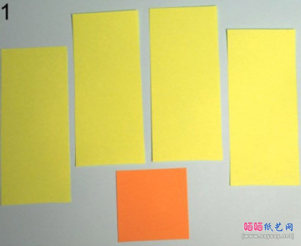 漂亮的清新小黄花组合折纸教程详细图片步骤1