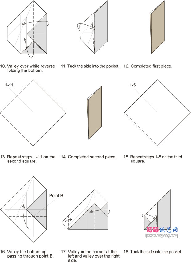 字母K手工折纸教程图解步骤2