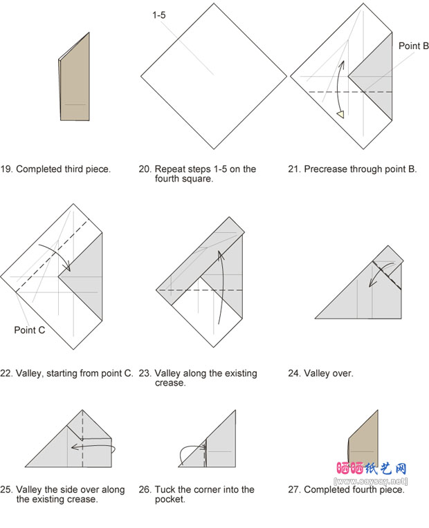 字母K手工折纸教程图解步骤3