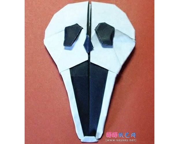 QuentinTrollip的骷髅面具手工折纸教程完成效果图