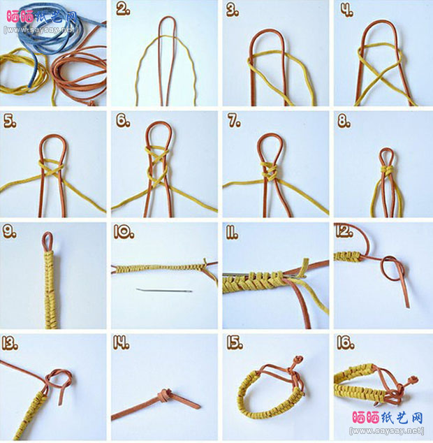 简约皮绳手工编织DIY教程图片步骤1