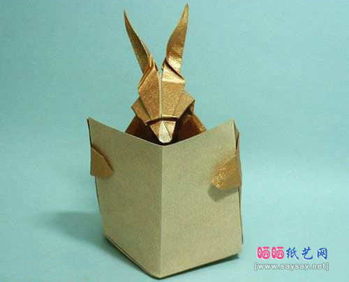 看书的驴手工折纸教程成品图