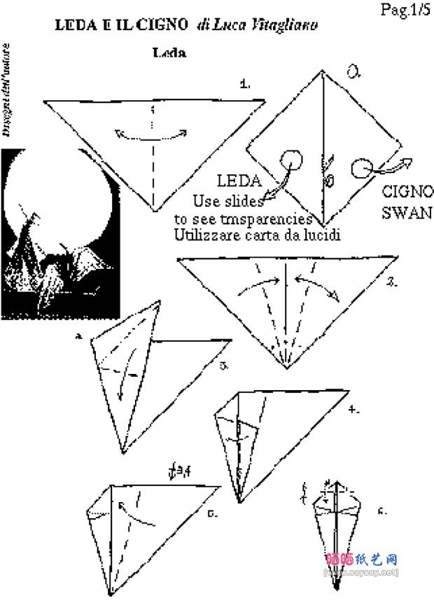 少女与天鹅手工折纸教程详细步骤图片1