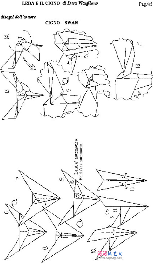 少女与天鹅手工折纸教程详细步骤图片4