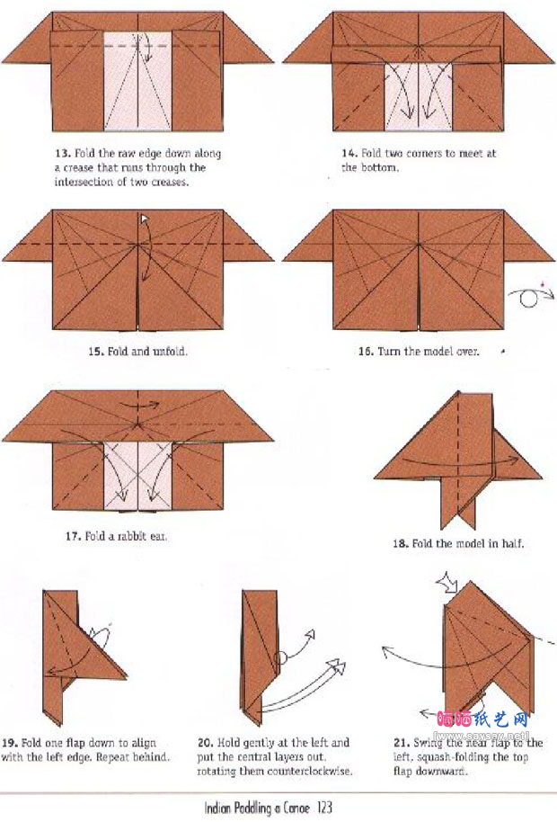 RobertJLang折纸印第安人划独木舟DIY教程图片步骤3