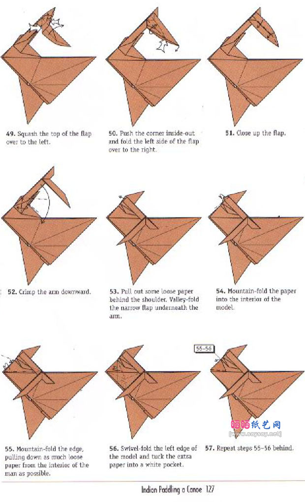 RobertJLang折纸印第安人划独木舟DIY教程图片步骤7