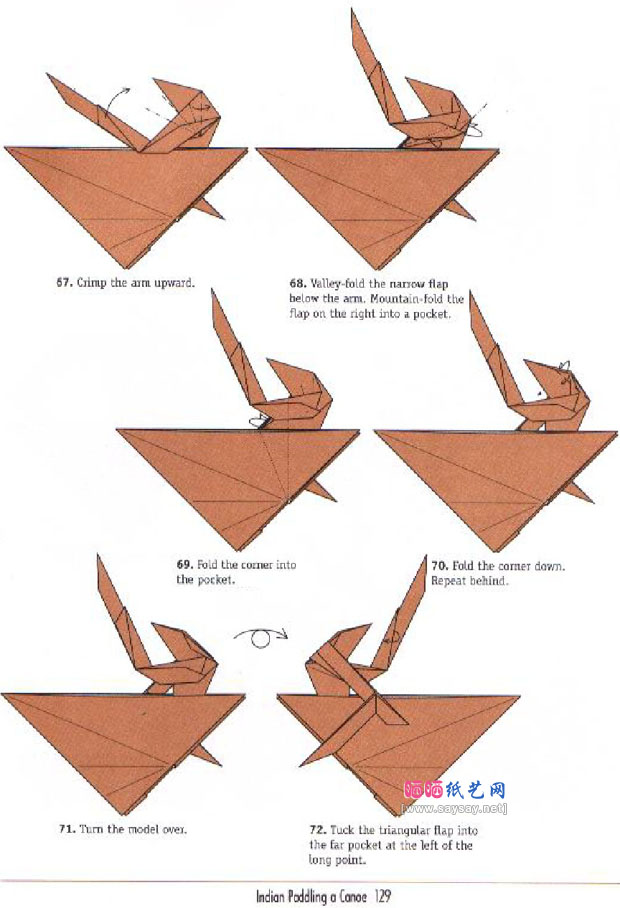 RobertJLang折纸印第安人划独木舟DIY教程图片步骤9