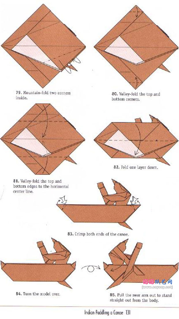 RobertJLang折纸印第安人划独木舟DIY教程图片步骤11