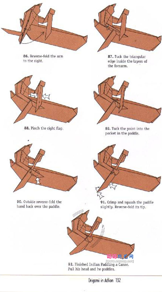 RobertJLang折纸印第安人划独木舟DIY教程图片步骤12