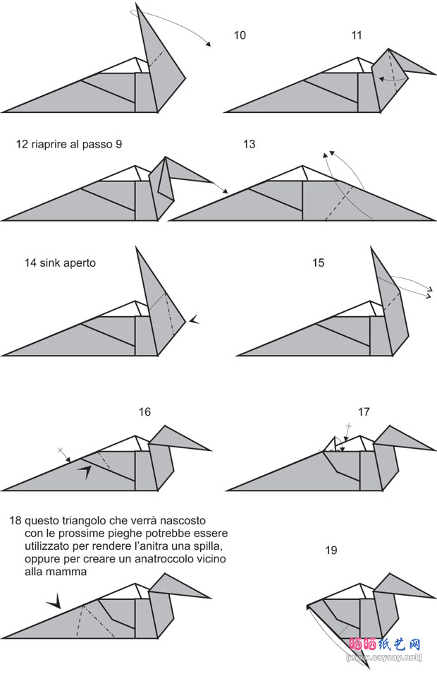 PDAuria的鸭子手工折纸教程图片步骤2