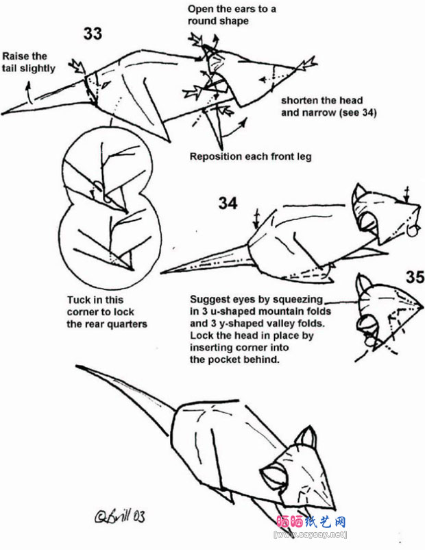 DavidBrill的猫和老鼠折纸之老鼠折纸图片步骤5