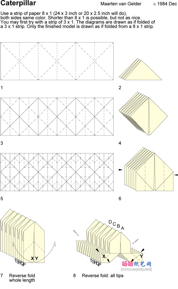 MaartenVanGelder折纸蜈蚣的方法教程图片步骤1